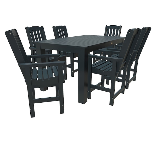 Highwood Usa Lehigh 7pc Rectangular Counter Height Outdoor Patio Furniture Dining Set 72 x 42 AD-ST7LH2CO4BA-FBE - main